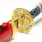 Сувенирное оружие «Катана на подставке», красные ножны, голова дракона на рукоятке, 108 см - фото 8641542