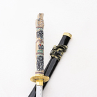 Сувенирное оружие «Катана на подставке», чёрные ножны, рукоятка — под слоновую кость, 108 см - фото 8641546