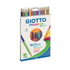 Карандаши двусторонние 18 штуки GIOTTO Stilnovo Bicolor 36 цветов 6.8/3.3 мм шестигранные 257200 - Фото 1