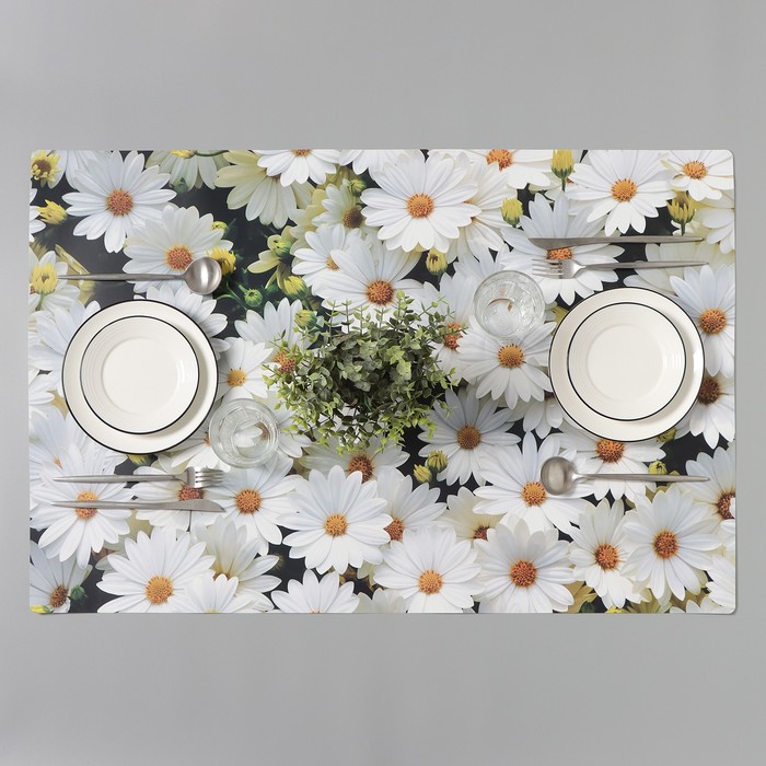 Салфетка сервировочная на стол «Ромашки», 60×90 см - Фото 1