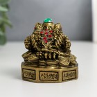 Нэцкэ фигурка «Жаба на Ба-гуа», полистоун, под бронзу, 5.8×5.8×6.6 см - Фото 4