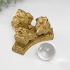 Нэцке полистоун под бронзу "3 жабы с кристаллом" 6,5х12х12 см - Фото 5