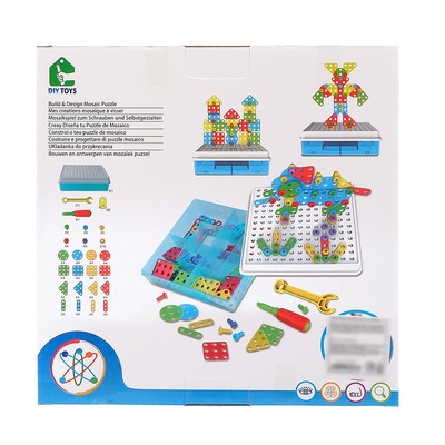 Конструктор с болтовым соединением «Забавные фигуры», с отвёрткой и ключом, 129 деталей