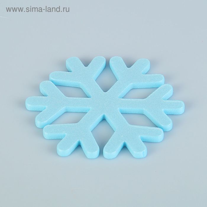 Форма из пенопласта "Снежинки №1" голубая, 10 х 0.3 см, набор 10 шт - Фото 1