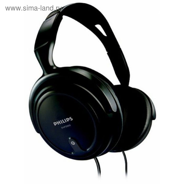 Наушники Philips SHP2000/10, накладные, оголовье, провод 2 м, черные - Фото 1