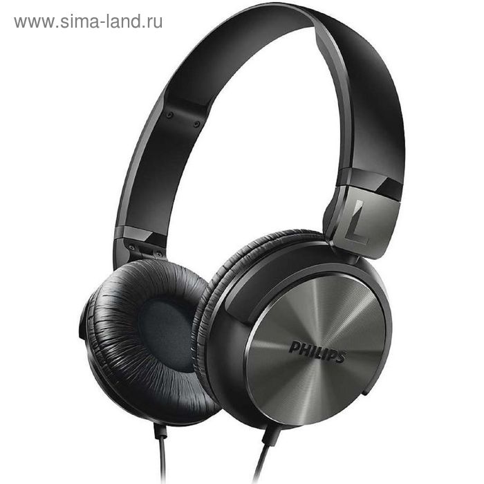 Наушники Philips SHL3060BK/00, накладные, оголовье, провод 1.2 м, черные - Фото 1