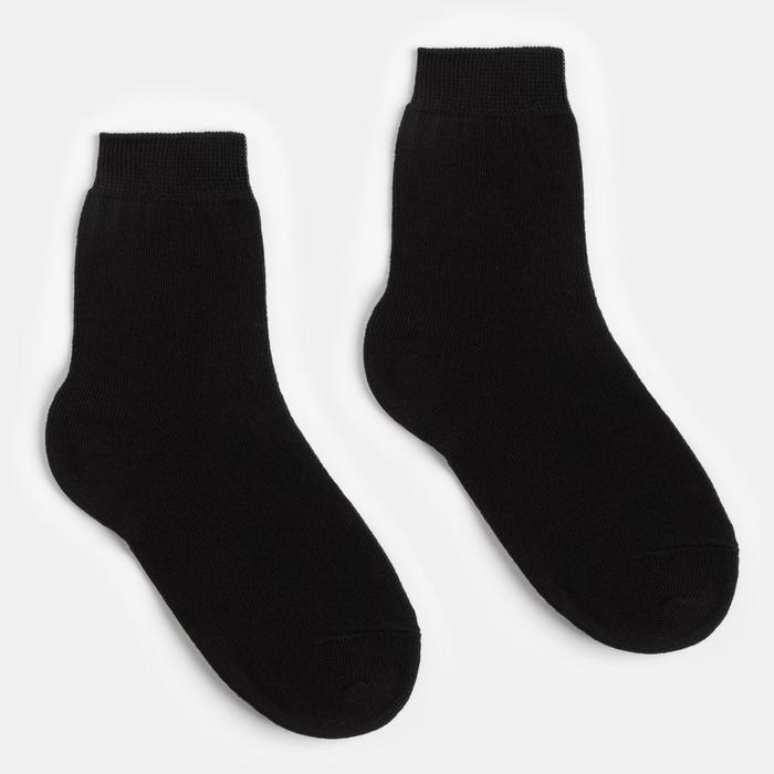 Носки детские, цвет чёрный, размер 22-24 - Фото 1