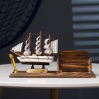 Набор настольный «Корабль»: визитница, подставка для ручки, 15 х 22 х 7 см - Фото 6