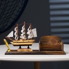 Набор настольный «Корабль»: визитница, подставка для ручки, 15 х 22 х 7 см - Фото 8