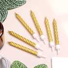 Свечи в торт с подставками, золотые, 6 шт., 8 см - Фото 2