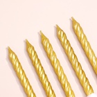 Свечи в торт с подставками, золотые, 6 шт., 8 см - Фото 3