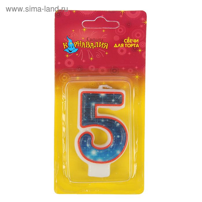 Свеча для торта Созвездие цифра "5" - Фото 1