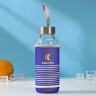 Бутылка для воды стеклянная в чехле «Счастливая жизнь», 300 мл, h=17 см, цвет МИКС - Фото 1