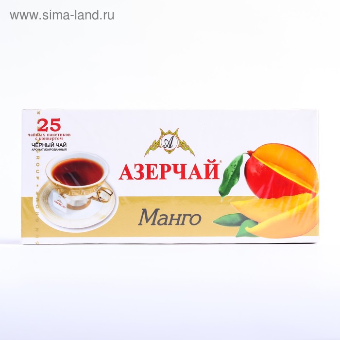 Чай чёрный «Азерчай», с ароматом манго 25 пак. в конверте x 2 г - Фото 1