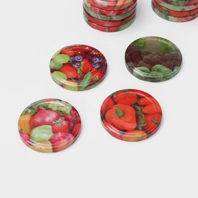 Крышка для консервирования «Элит», ТО-66 мм, жесть, винтовая, литография, фасовка 20 шт., МИКС