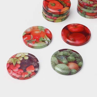 Крышка для консервирования «Элит», ТО-66 мм, жесть, винтовая, литография, фасовка 20 шт., МИКС