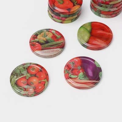 Крышка для консервирования «Элит», ТО-66 мм, жесть, винтовая, литография, фасовка 20 шт., МИКС