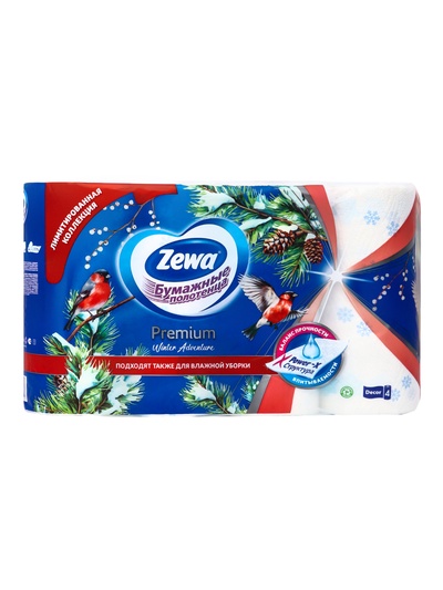 Бумажные полотенца Zewa Premium Decor, 2 слоя, 4 шт.