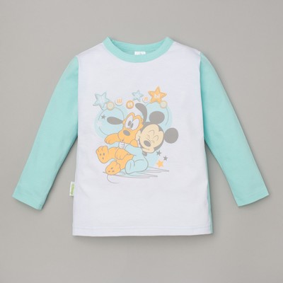 Футболка с длинным рукавом детская "Наш Малыш", Дисней беби, Микки Маус и друзья, р.86-92 (56) см, 12-18 мес, 100% хлопок