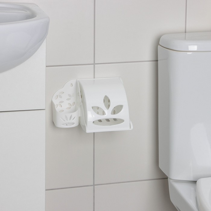 Держатель для туалетной бумаги и освежителя воздуха, цвет МИКС - фото 1900985193