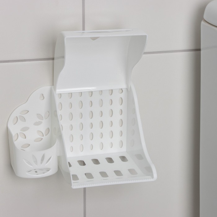 Держатель для туалетной бумаги и освежителя воздуха, цвет МИКС - фото 1900985194