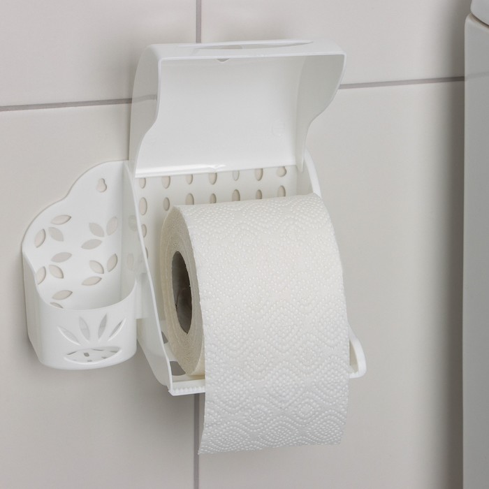 Держатель для туалетной бумаги и освежителя воздуха, цвет МИКС - фото 1900985195