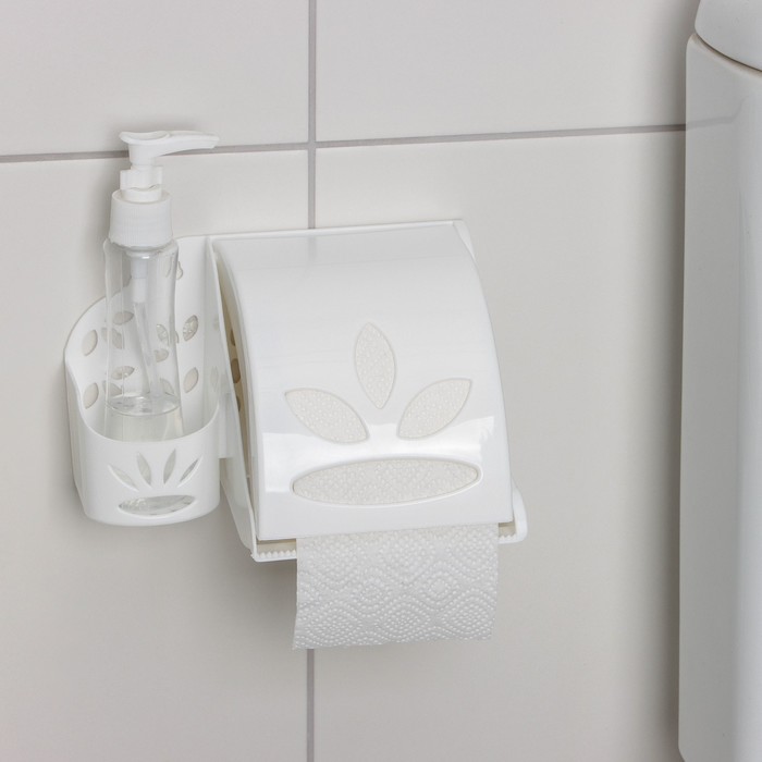 Держатель для туалетной бумаги и освежителя воздуха, цвет МИКС - фото 1900985196