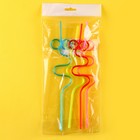 Трубочки для коктейля «Завитушка», набор 4 шт., МИКС - Фото 3