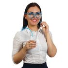Трубочка для коктейля "Круглые очки", цвет голубой - Фото 1