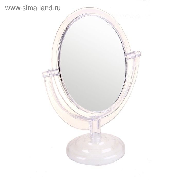 Зеркало настольное, овальное, двустороннее, с двукратным увеличением, цвет прозрачный - Фото 1
