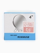 Зеркало настольное, с увеличением х2, круглое, настенное, двустороннее, 11×13/18.5 см, (d=9 см), металлическое - Фото 5