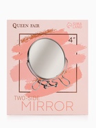 Зеркало настольное, с увеличением х2, круглое, настенное, двустороннее, 11×18.5 см, (d=9 см), металлическое - Фото 3