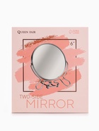 Зеркало настольное, с увеличением х2, круглое, настенное, двустороннее, 16×18 см, (d=14 см), металлическое - Фото 3