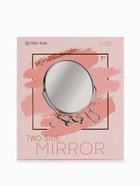 Зеркало настольное, с увеличением х2, настенное, двустороннее, 18.5×21 см, (d=16 см), металлическое - Фото 3