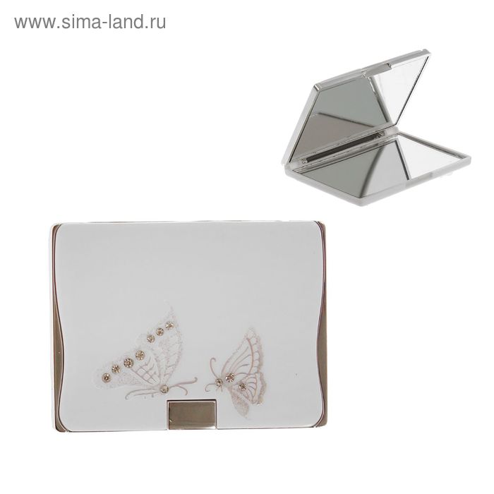 Зеркало складное, прямоугольное, с двукратным увеличением, двустороннее, цвет МИКС - Фото 1