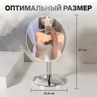 Зеркало настольное «Круг», d зеркальной поверхности 13,5 см, цвет серебристый - фото 8212469