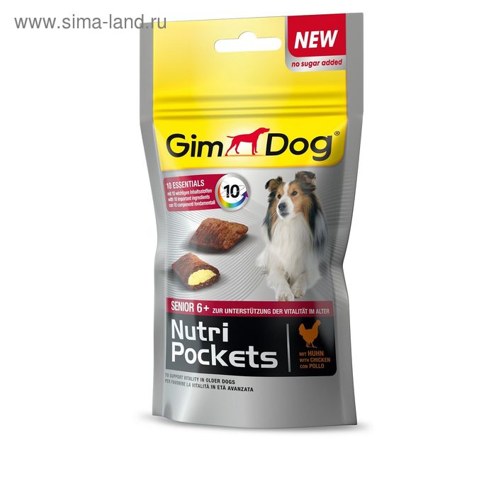 Подушечки Gimdog "Нутри Покетс Сеньор 6+" для собак, 45 г. - Фото 1
