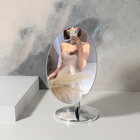 Зеркало настольное «Овал», зеркальная поверхность 13,5 × 17,5 см, цвет серебристый - фото 9379190