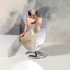 Зеркало настольное «Овал», зеркальная поверхность 14,5 × 19,5 см, цвет серебристый - фото 8986391