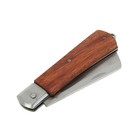 Нож электрика FIT Профи, для зачистки изоляции, нержавеющая сталь, ручка дерево - Фото 2