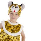 Карнавальный костюм "Тигр", комбинезон атласный, шапка, р-р 60, рост 110-116 см - Фото 2