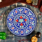 Тортовница Риштанская Керамика "Цветы", 31 см, синяя - Фото 2