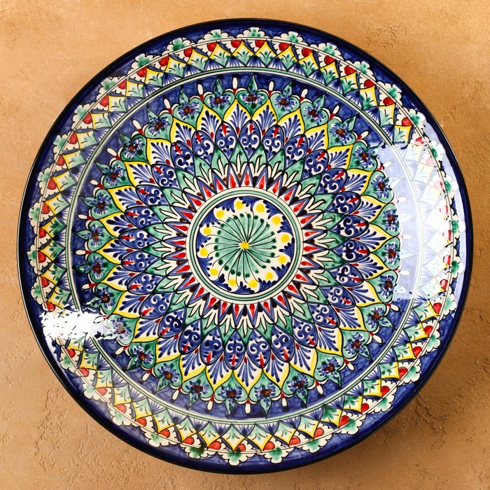 Ляган круглый Риштанская Керамика, 41см - фото 1905385704