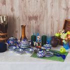 Масленка Риштанская Керамика "Цветы", 13 см, синий - Фото 6