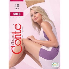 Колготки женские капроновые, CONTE ELEGANT SOLO 40 ден, цвет бронзовый (bronz), размер 5