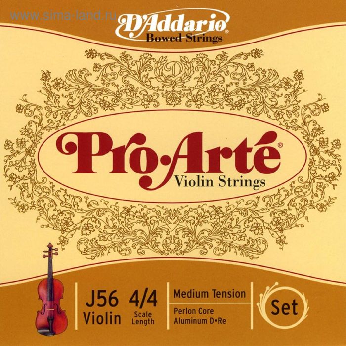 Струны для скрипки D'Addario J56-4/4M PROARTE - Фото 1