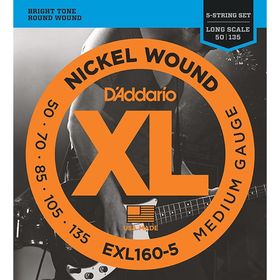 

Струны для бас-гитары D'Addario EXL160-5 XL NICKEL WOUND 5-string Long Medium 50-135