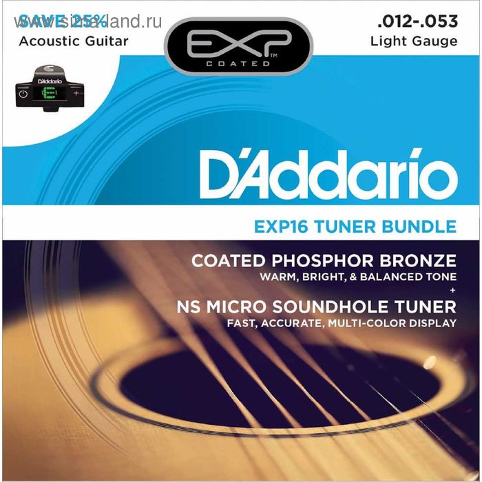 Струны для акустической гитары D'Addario EXP16-CT15 - Фото 1