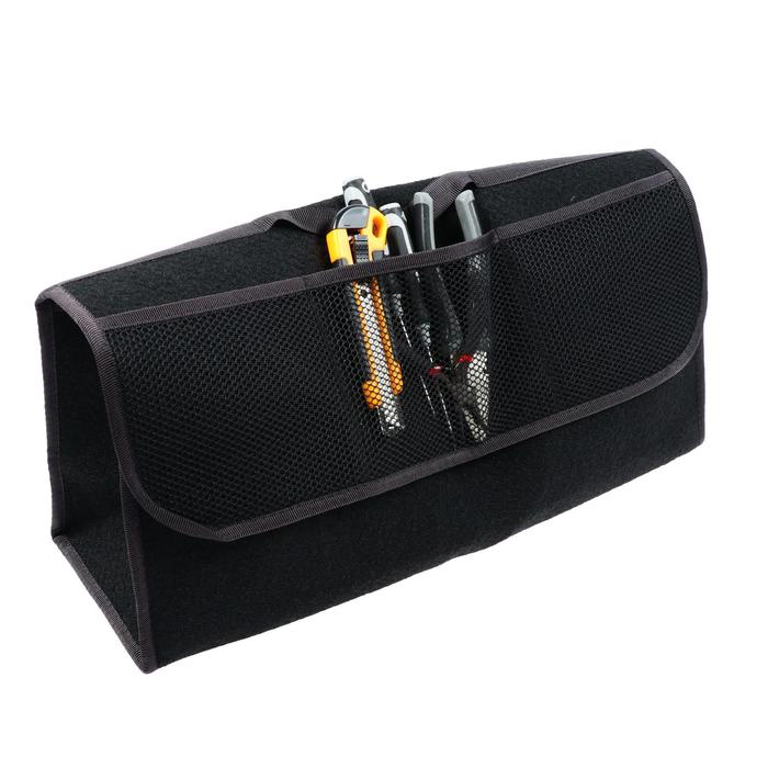 Органайзер в багажник автомобиля, ковролиновый, черный  50×25×15 см - Фото 1