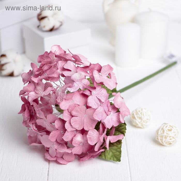Искусственный цветок "Гортензия" розовая 43 см - Фото 1
